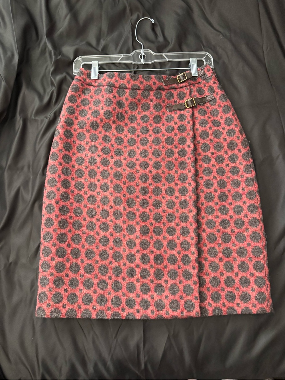 Boden Pink and Gray Patterned Pencil Skirt with Buckle Straps Side Zip size 4L